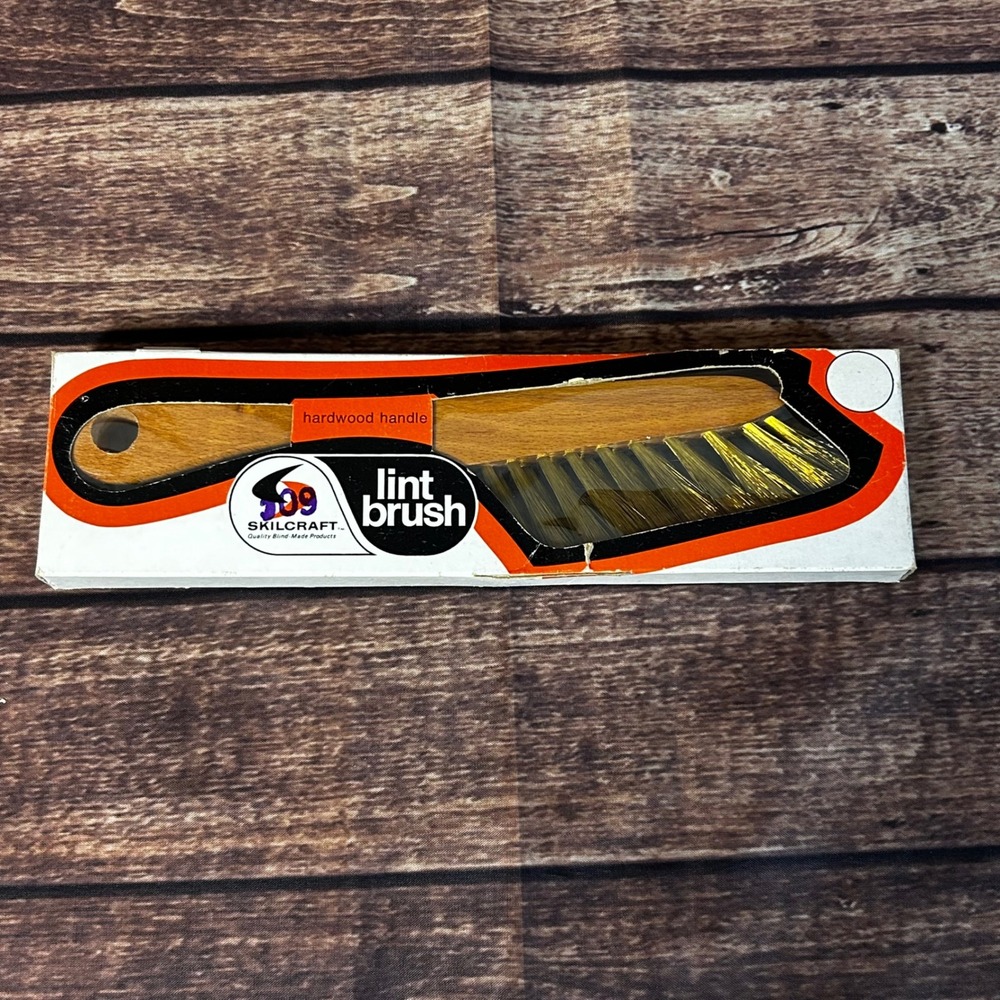 Skilcraft Vintage Lint Brush Hardwood Handle Brass Wire Bristle Style 340 MR 913